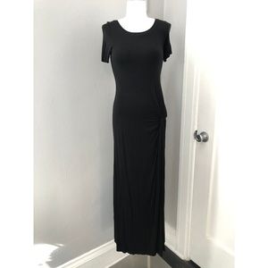Bailey 44 Black Knit Jersey Maxi Dress with Slit